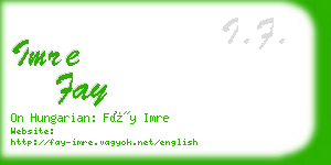 imre fay business card